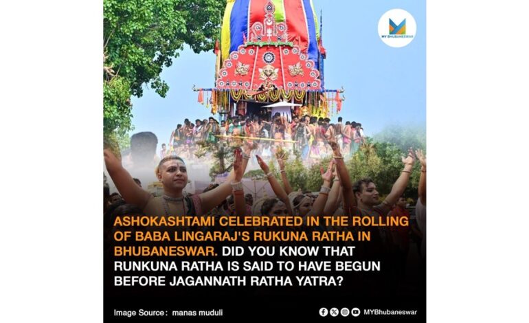 ASHOKASHTAMI CELEBRATED IN THE ROLLING OF BABA LINGARAJ’S RUKUNA RATHA IN BHUBANESWAR. DID YOU KNOW THAT RUNKUNA RATHA IS SAID TO HAVE BEGUN BEFORE JAGANNATH RATHA YATRA?