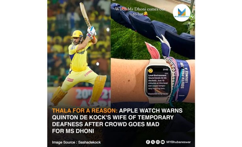 THALA FOR A REASON: APPLE WATCH WARNS QUINTON DE KOCK’S WIFE OF TEMPORARY DEAFNESS AFTER CROWD GOES MAD FOR MS DHONI