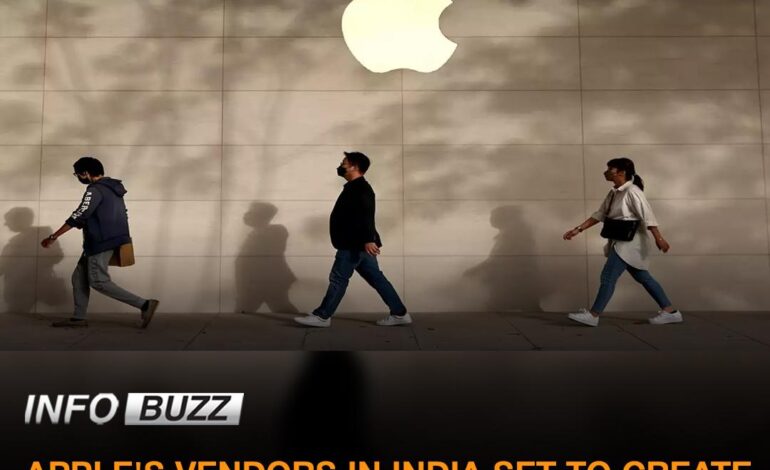 APPLE’S VENDORS IN INDIA SET TO CREATE 500,000 JOBS OVER NEXT THREE YEARS.