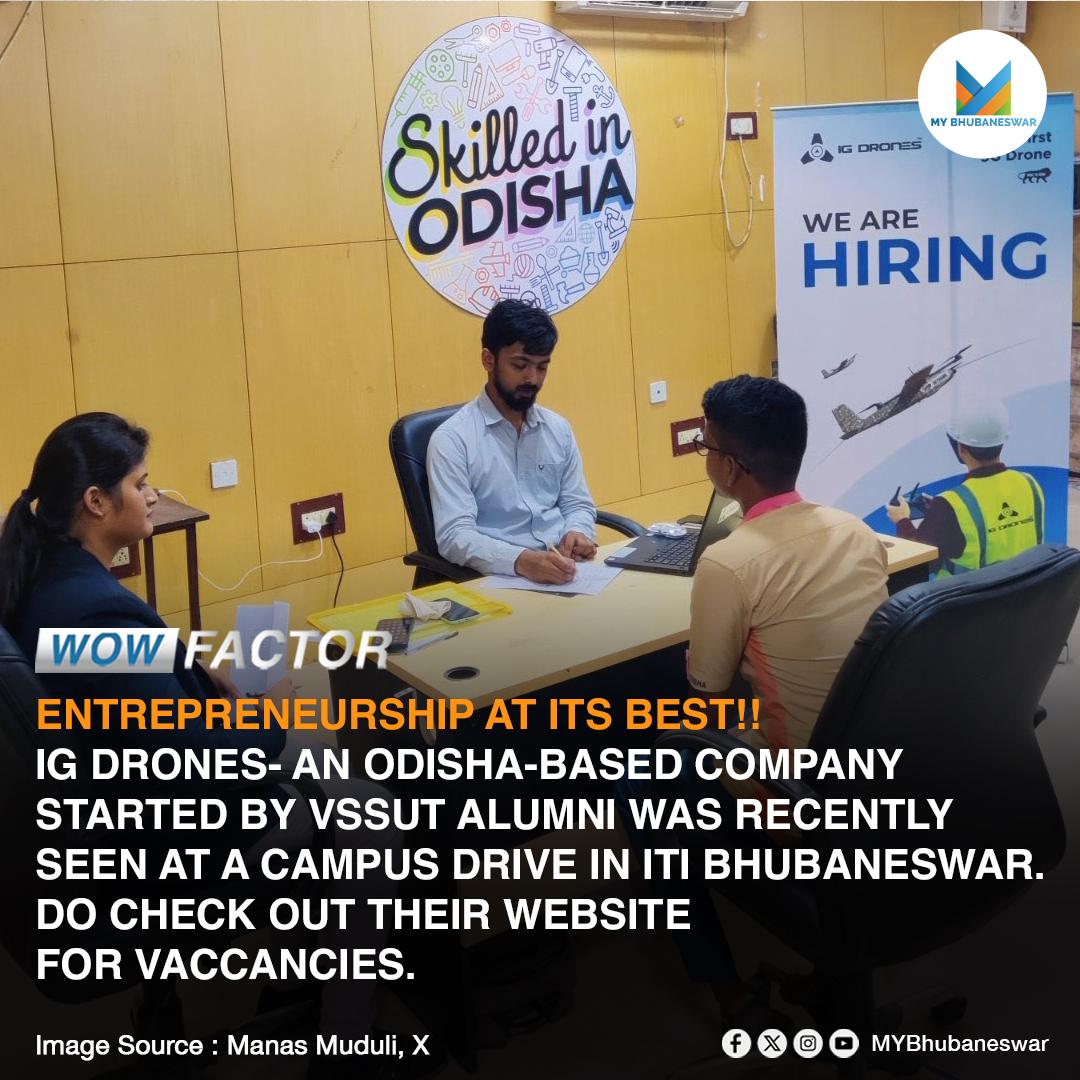 ENTREPRENEURSHIP AT ITS BEST!! IG DRONES- AN ODISHA-BASED COMPANY STARTED BY VSSUT ALUMNI WAS RECENTLY SEEN AT A CAMPUS DRIVE IN ITI BHUBANESWAR. DO CHECK OUT THEIR WEBSITE FOR VACCANCIES.