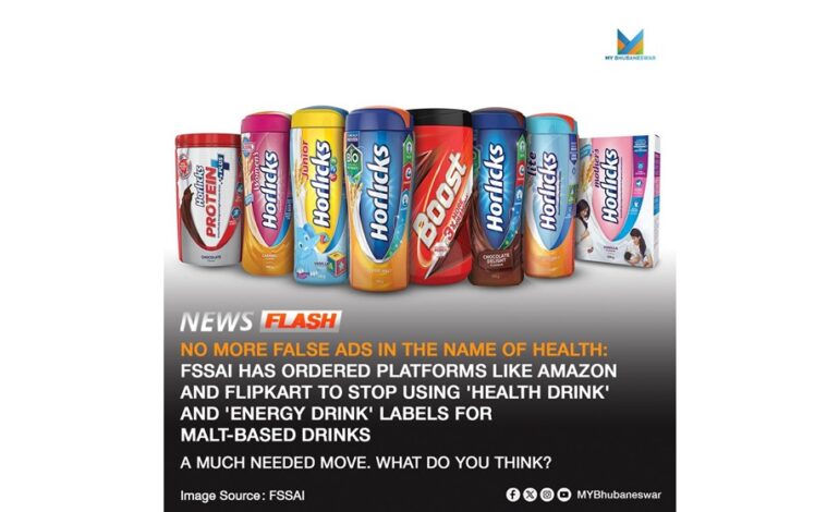 NO MORE FALSE ADs IN THE NAME OF HEALTH: FSAAI HAS ORDERED PLATFORMS LIKE AMAZON AND FLIPKART TO STOP USING ‘HEALTH DRINK’ AND ‘ENERGY DRINK’ LABELS FOR MALT-BASED DRINKS