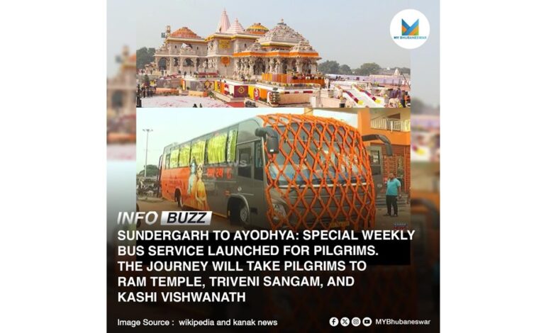 SUNDERGARH TO AYODHYA: SPECIAL WEEKLY BUS SERVICE LAUNCHED FOR PILGRIMS. THE JOURNEY WILL TAKE PILGRIMS TO RAM TEMPLE , TRIVENI SANGAM AND KASHI VISHWANATH.